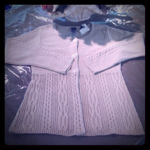 Basic Editions Cream/Lighter Brown Cardigan